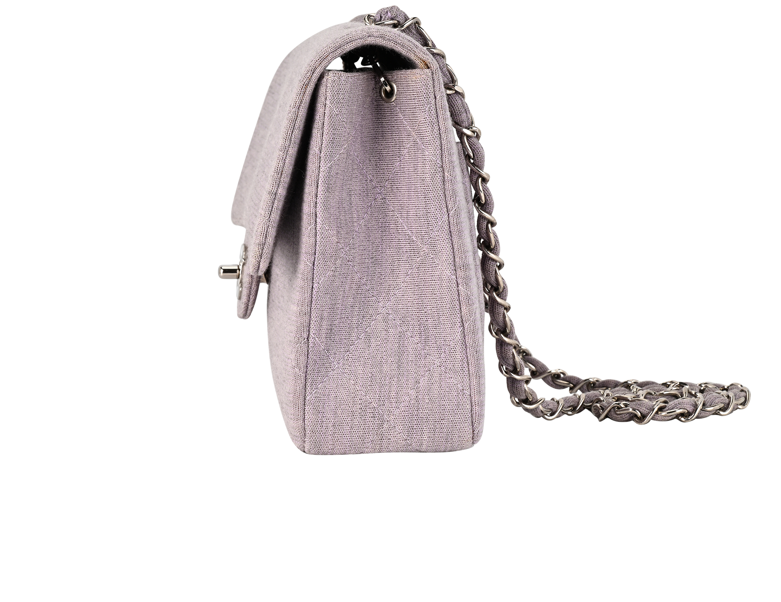 Medium Classic Flap, &pound;3,100, Handbags, Purple, Fabric, Bottom view